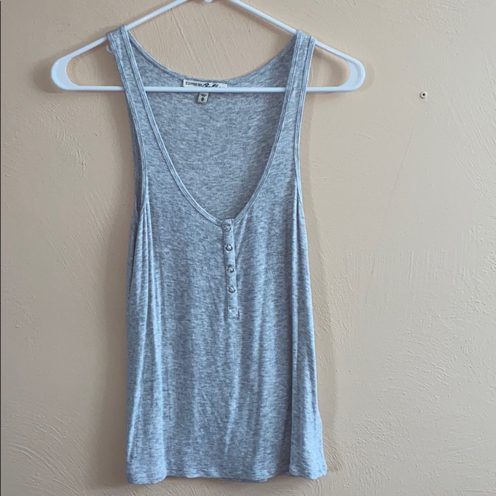 Express Gray Button Front Tank - image 2